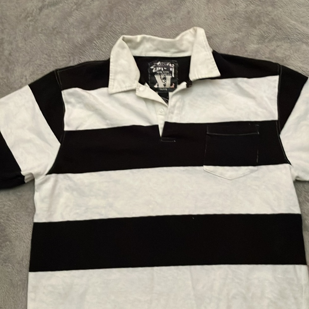 Stussy Black and White Striped Men's Shirt